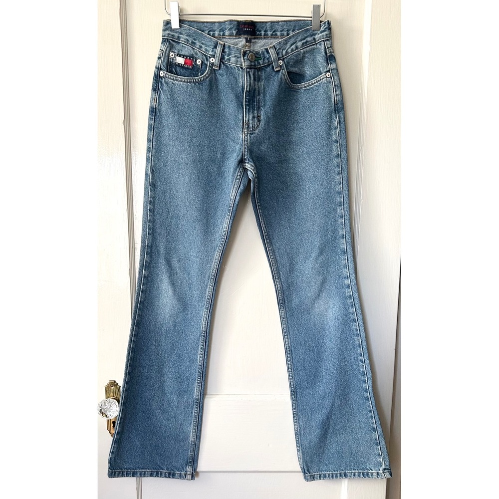 Vintage Tommy Jeans Y2K Mid Rise Mini Flare Jeans Vintage Blue Denim Women's 5